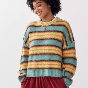 Urbanoutfitters | BDG Stripe Brushed Knit Jumper | NWT | Yellow size XS